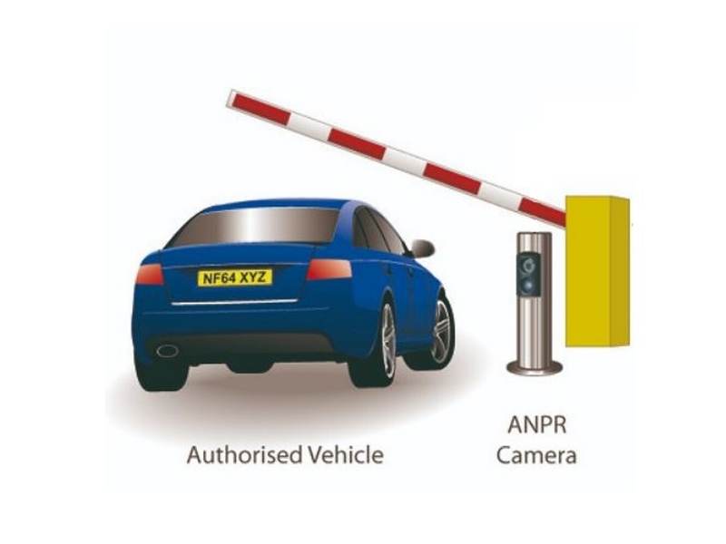 car driving to anpr barrier